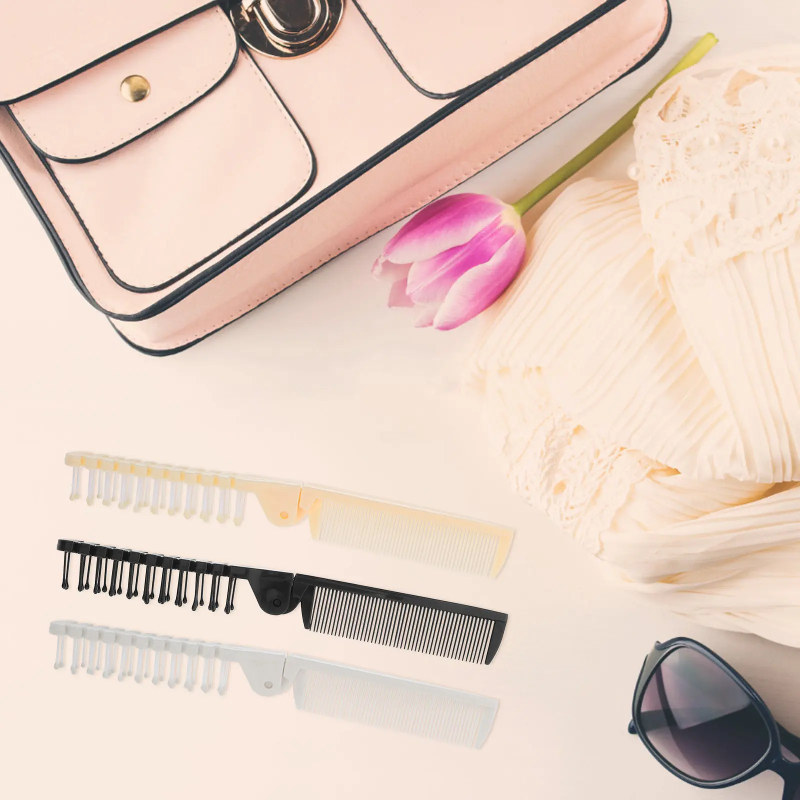 

30Pcs Foldable Anti Static Comb Dual Use Wide Fine Tooth Hair Styling Brush Portable Pocket Travel Hair Comb for Women Men