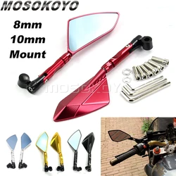 Universal Motorcycle Handlebar Rearview Mirror CNC Aluminum Motorbike 8/10mm Screw Side Mirrors For Honda Yamaha Kawasaki Suzuki