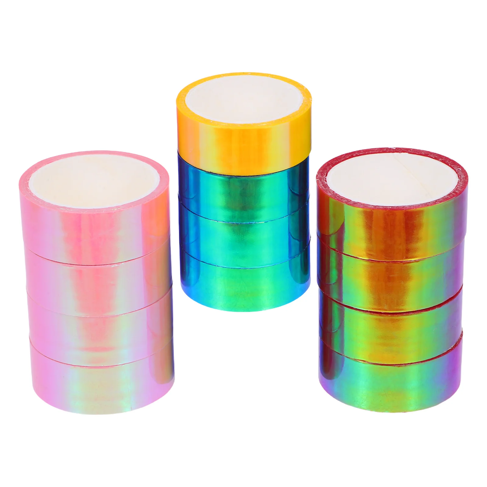 12 Rolls Rainbow Film Tape Assorted Bright Patterns Strong Bond Reusable Smooth Finish for Holiday Gift Wrapping
