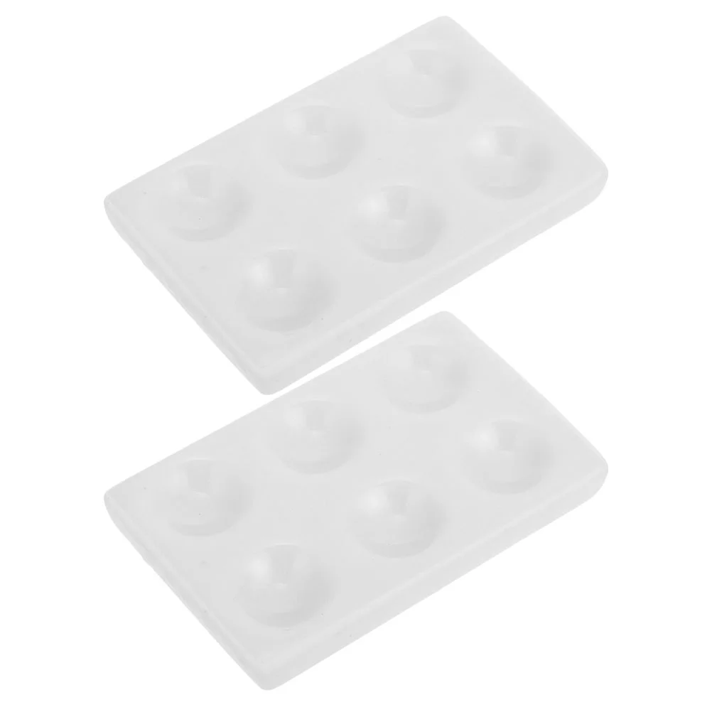 2 Pcs Experiment Board Porcelain Reaction Plate Ceramic Spot for Chemical Testing Laboratory Scientific