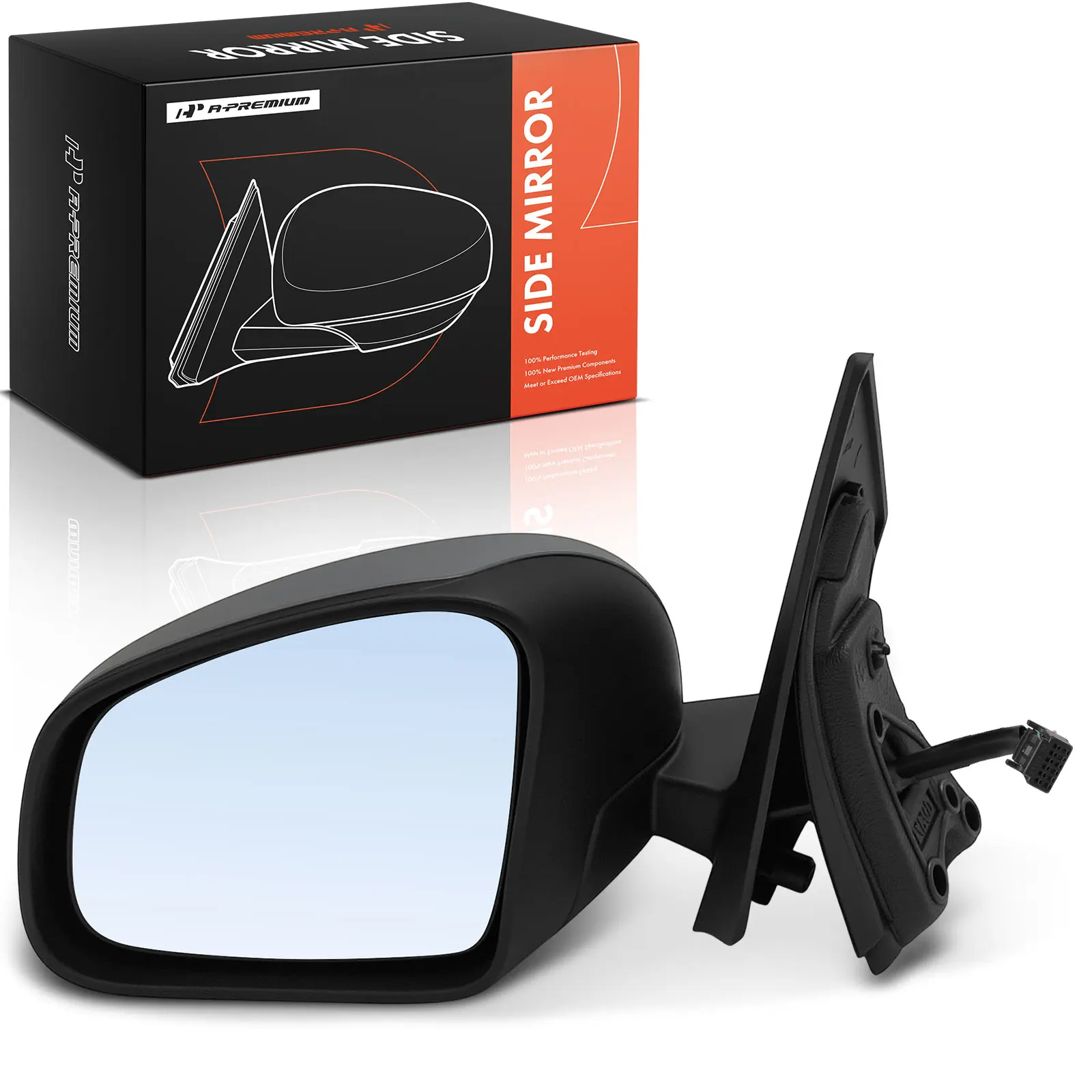 A-Premium Driver Side Power Door Mirror for Smart Fortwo 2017 Manual Folding Heated Memory Recall Black+Gray