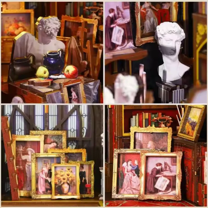 OUZEY 기발한 아트 스튜디오 북 누크, 3D 나무 DIY 창의적 집, 청소년을 위한 예술 공예 키트