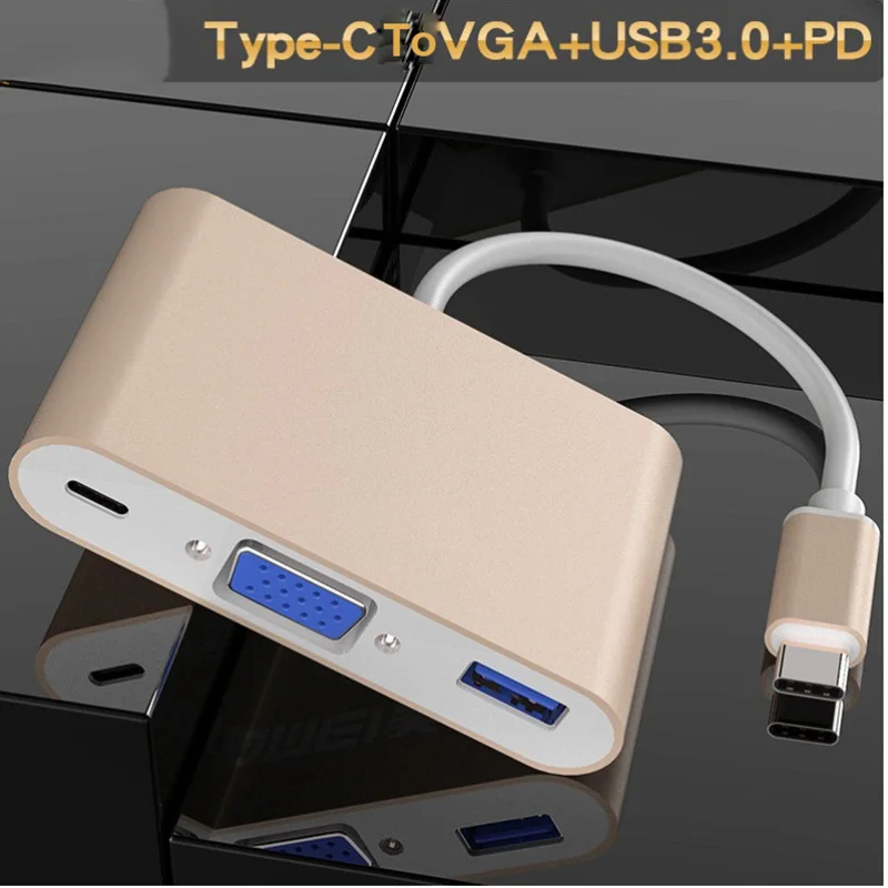 USB C HUB Docking Station Type-c To VGA USB 3.0 Charging Adapter for MacBook Air Pro for Samsung S9 s10 s8 PC Laptop Accessories
