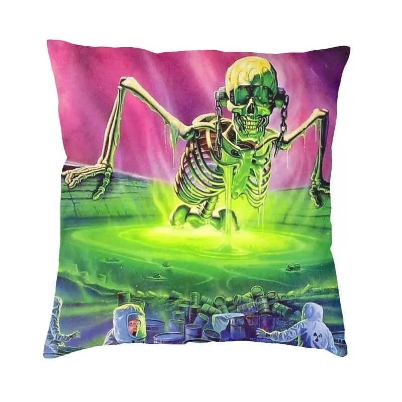 Megadeths Skull Cushion Cover Double Side 3D Print Heavy Metal Band Throw Pillow Case for Living Room Pillowcase Home Decorative