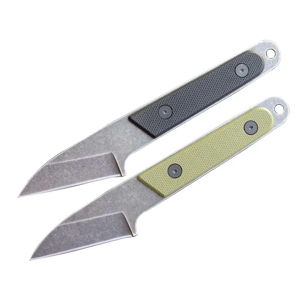 Stainless Steel Blade G10 Handle Mini Fixed Knife Outdoor Portable Pocket Knives Camping Necklace Knife EDC Tools With Scabbard