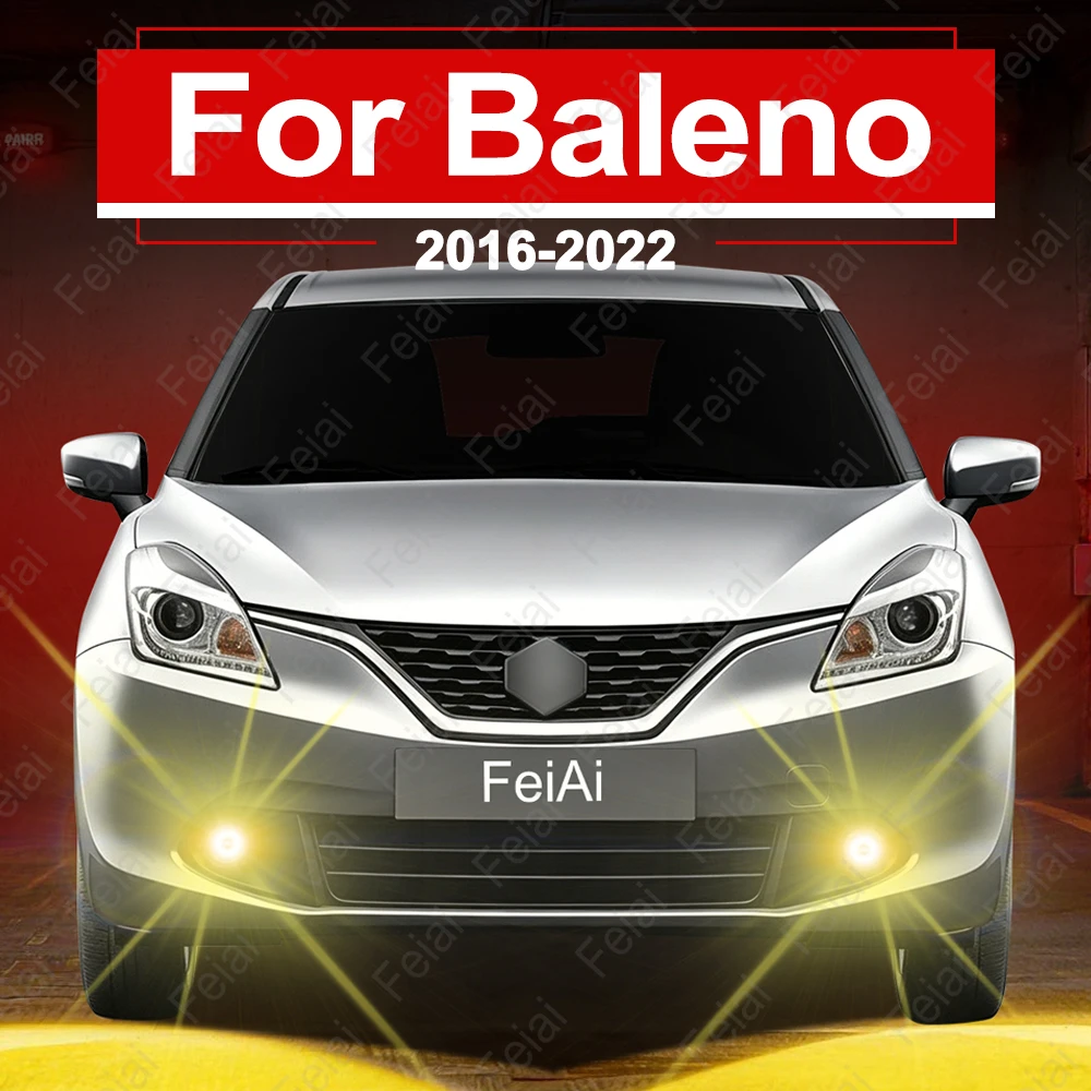 High Power Car Fog Lights LED For Suzuki Baleno FW EW 2016 2017 2018 2019 2020 2021 2022 Accessories White Yellow Fog Lights