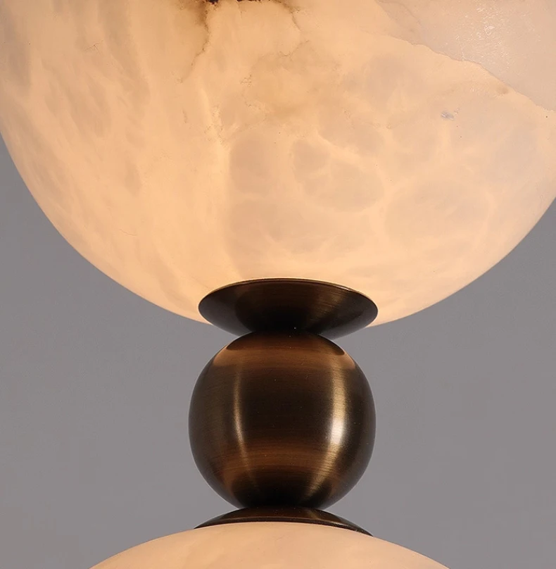 Natural Marble LED Wall Light Black Gold Copper