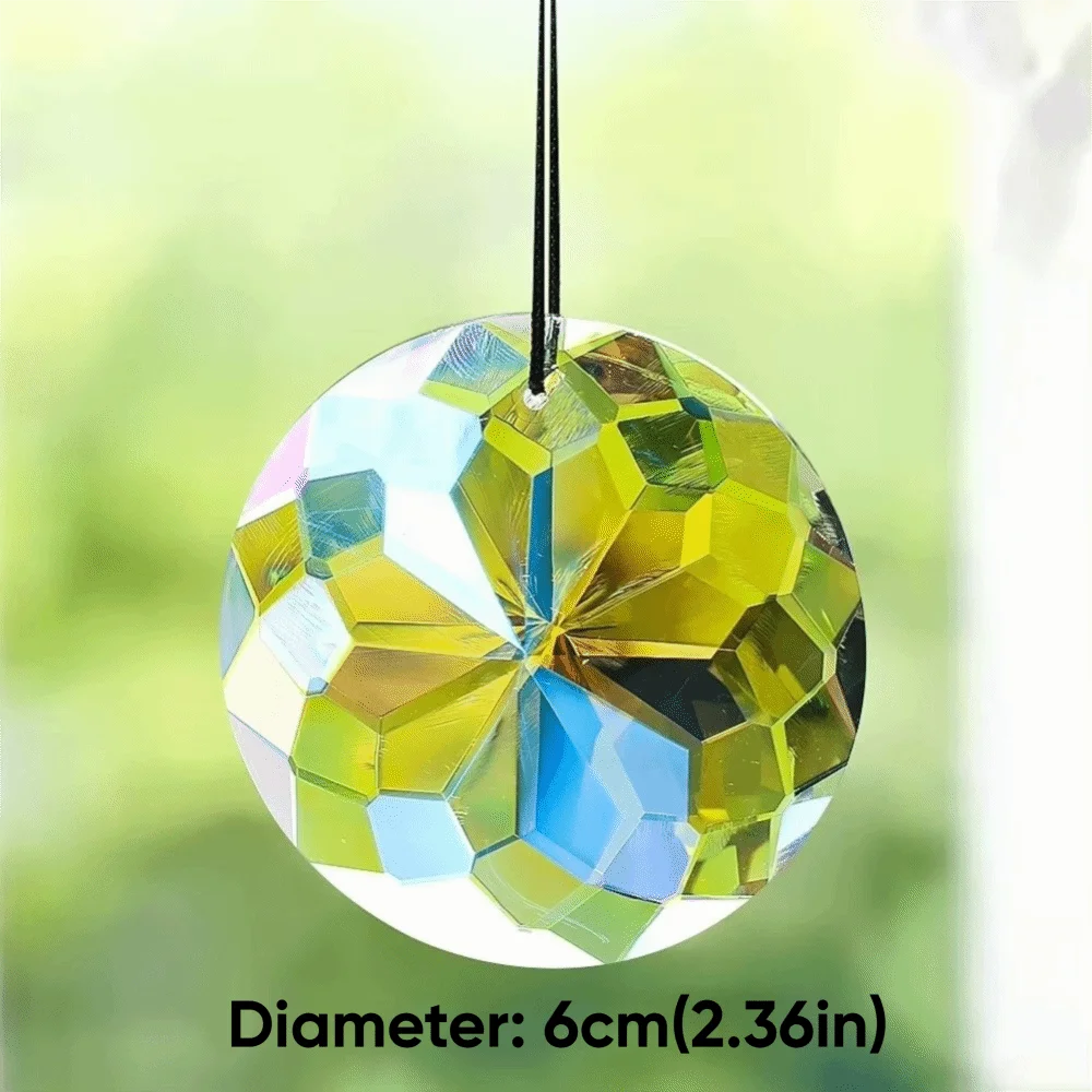 Round Shape Mandala Suncatcher Hanging Design Clear Crystal Glass Prism Sun Catchers DIY Crafts Crystal Prism Pendant - view 6