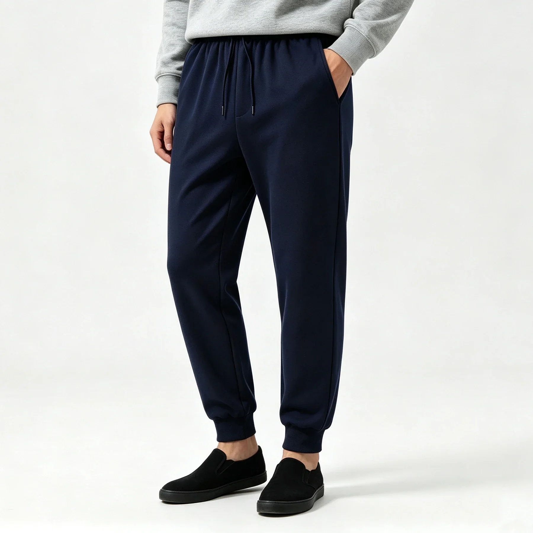 Men's Tapered Jogger Sweatpants Drawstring Elastic Waist Ribbed Cuff Casual Fashion Minimalist Streetwear Trousers