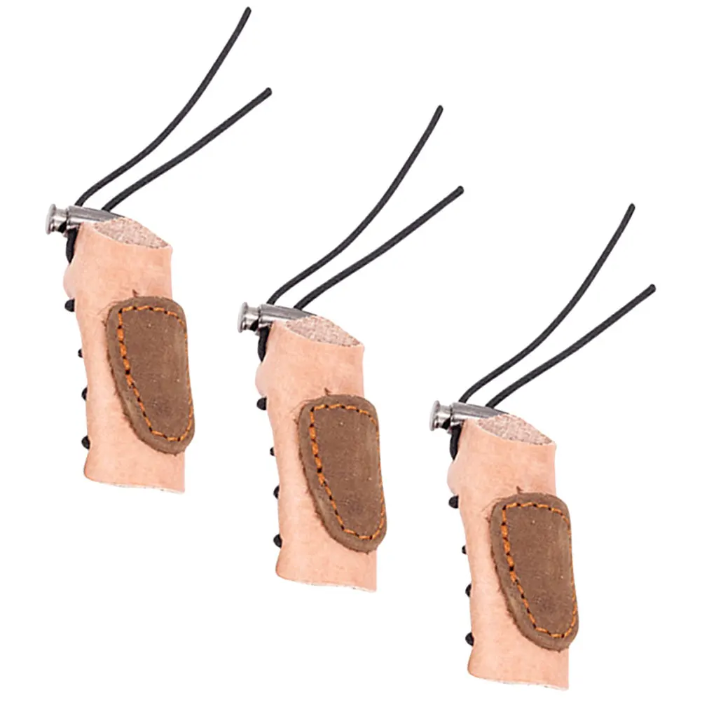

3pcs Bow Arrow Wear Resistant Portable Archery Glove Adjustable Finger Protector Case Practical Gloves
