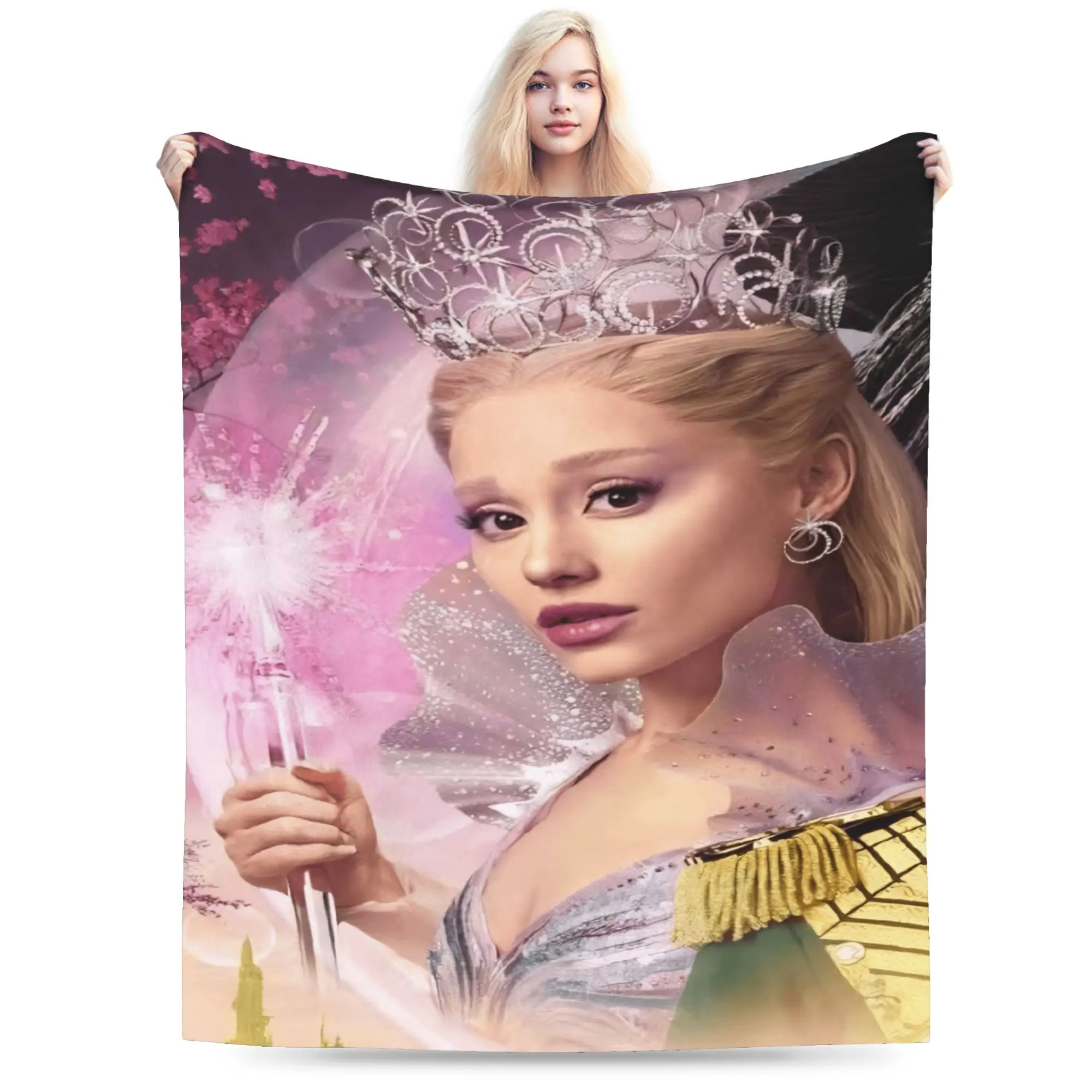 W-Wicked 2 Musical Movie Glinda Elphaba Blankets  Warm Soft Novelty Plush Throw Blanket Chair Flannel Bedspread Bed Cover