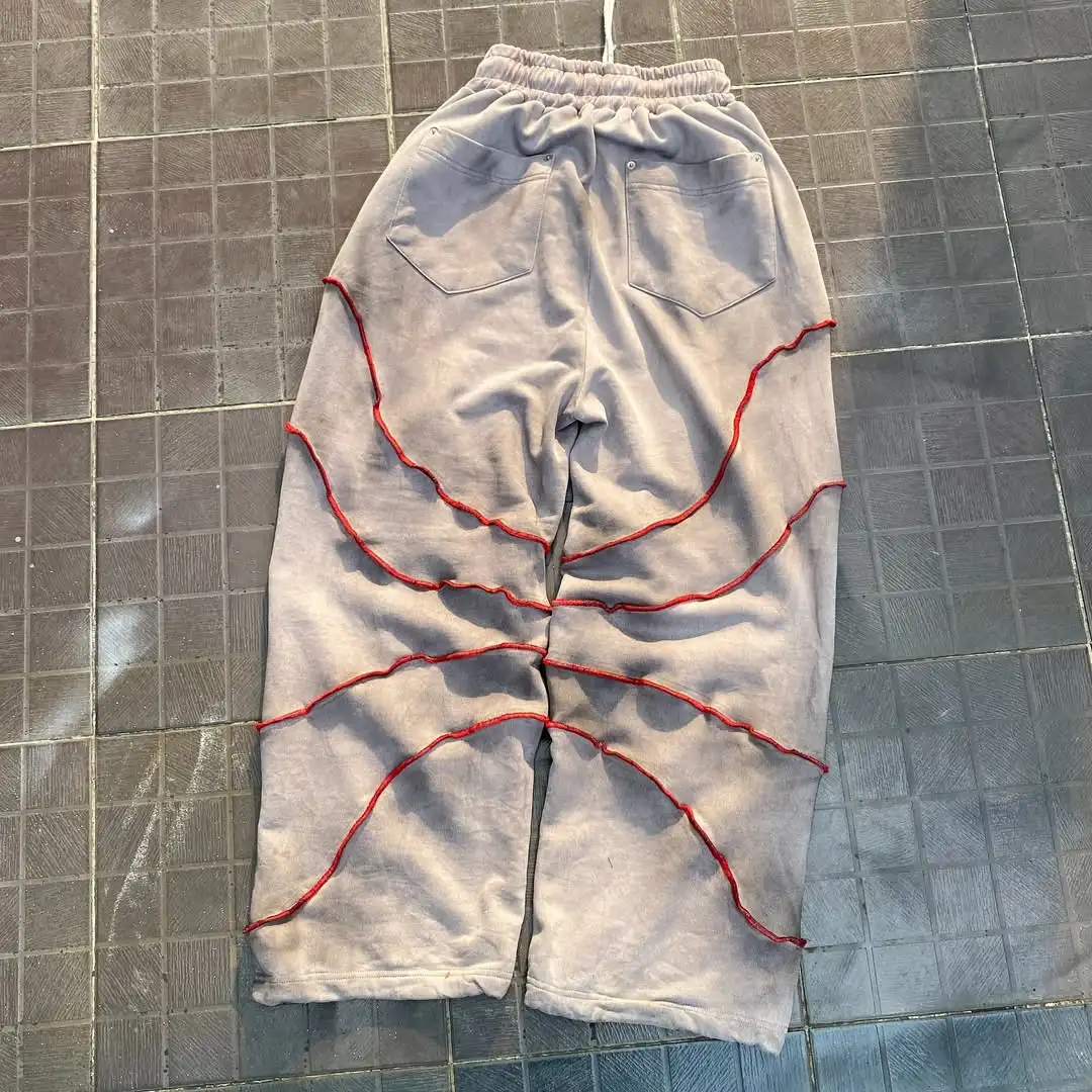 Y2k موضة عين الملاك التطريز السراويل الرجعية الهيب هوب الرجال النساء عداء ببطء الرباط Sweatpants كبيرة الحجم البضائع السراويل الشارع الشهير