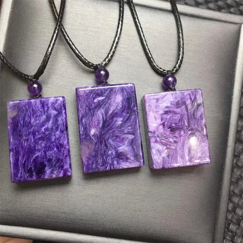 Natural Charoite Pendant Necklace Cute Female For Women Trendy irregularity Chain  Jewelry Gift 1PCS