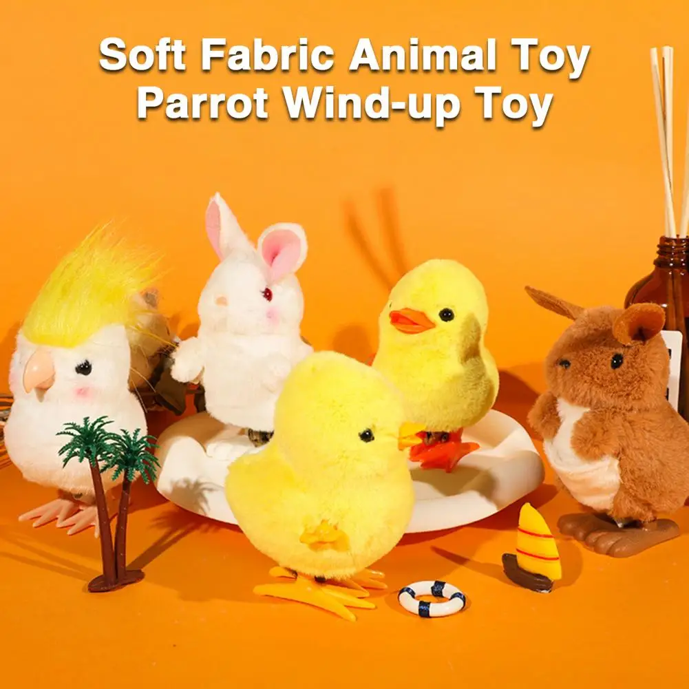 Wind-up Toy Soft Toy Educational Wind-up pulcino peluche per i più piccoli che strisciano la pancia tempo farcito Duck Bunny Kangaroo