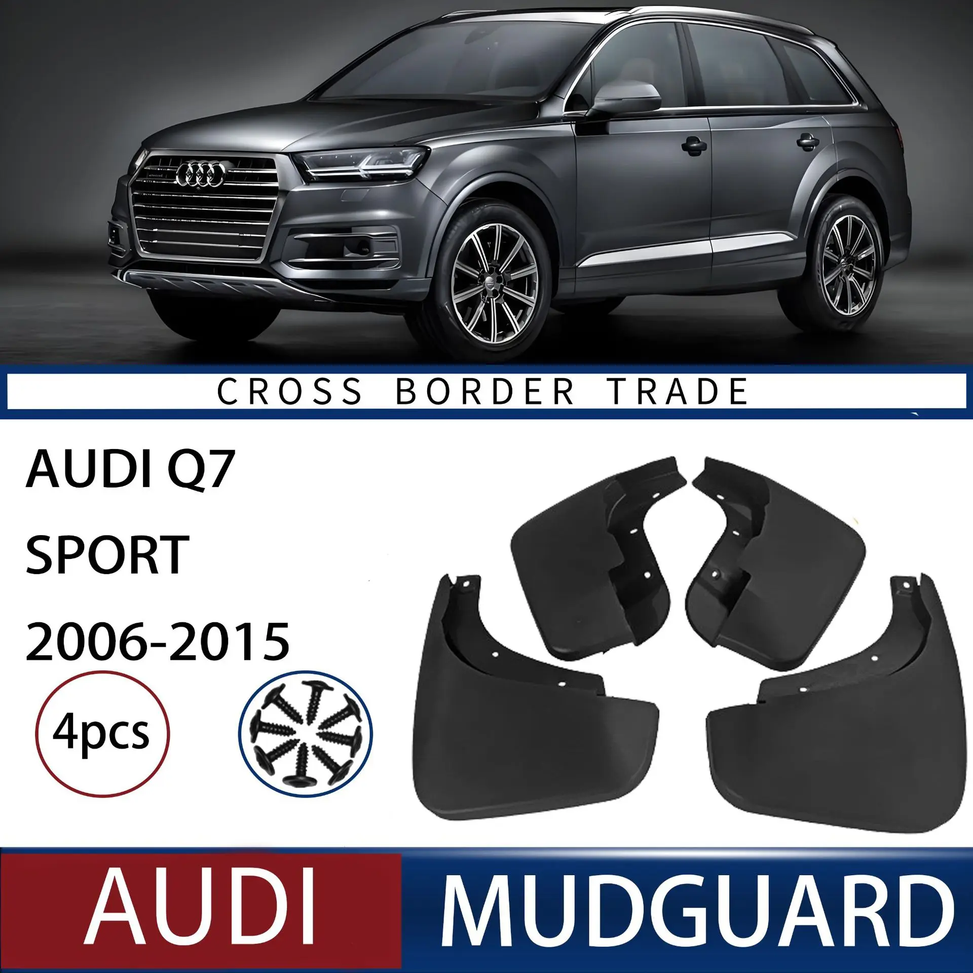 

FOR Audi Q7 Sport 2006-2015 Car Molded Mud Flaps Splash Guards Mudguards Front Rear Styling Front Rear Car Accessories