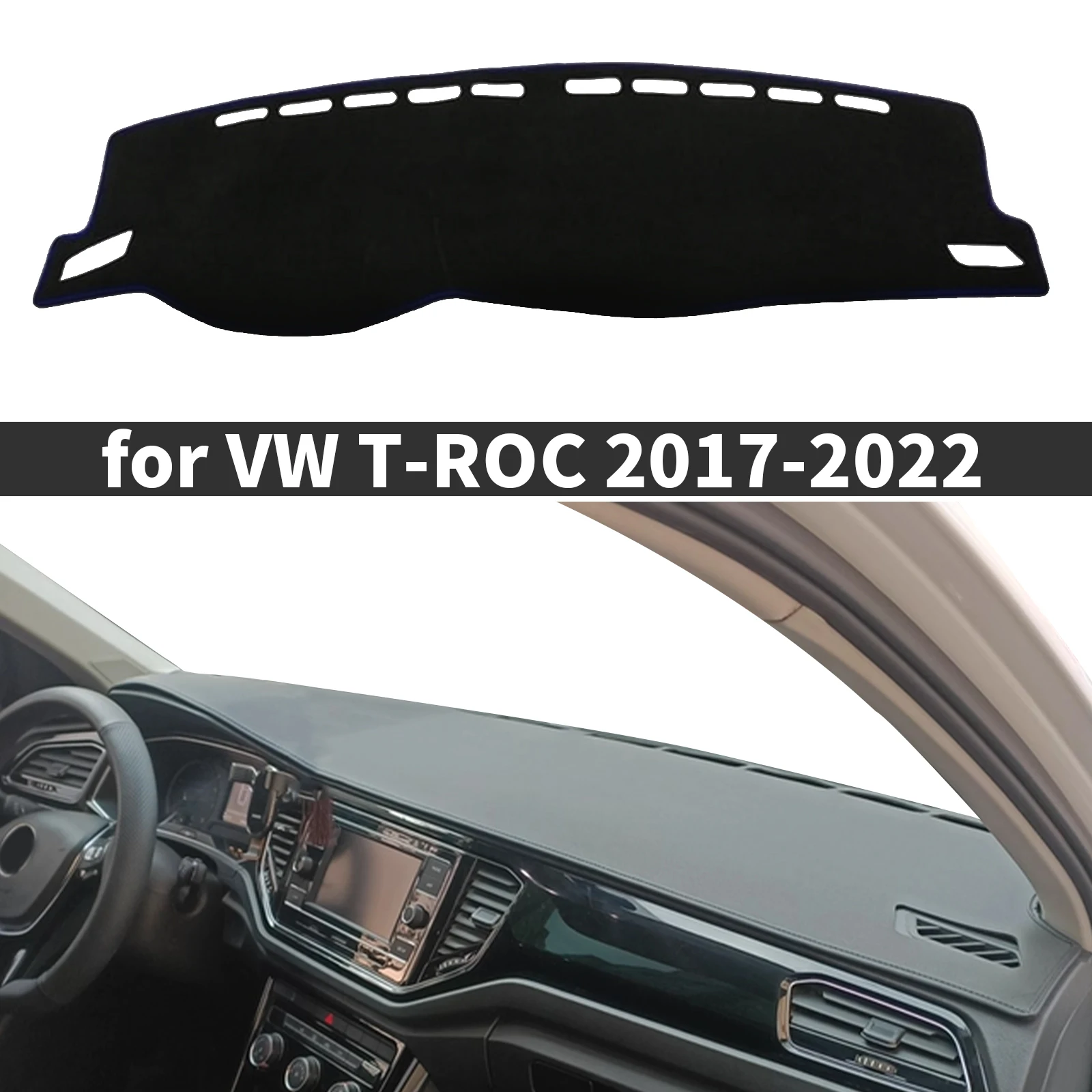 

fit for VW T-ROC 2017 2018 2019-2022 TROC T ROC Car Accessories Dashmat Dashboard Cover Pad Protective Carpet DashMat Sunshade