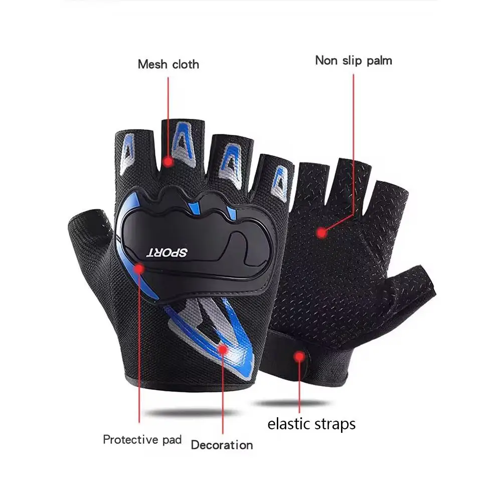 Men Cycling Bicycle Gloves Half Finger Gym Gloves Women Mitten Breathable Anti-slip Glove Fitness Sport Training Gloves