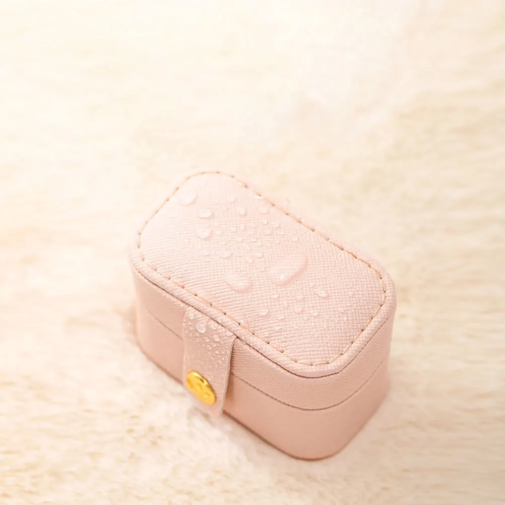 صندوق مجوهرات صغير أنيق للسفر، حامل مجوهرات صغير محمول، منظم تخزين البنصر، صندوق سفر صغير