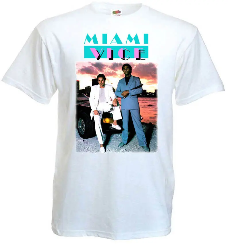 Miami Vice v3 T shirt white movie poster all sizes S-5XL.