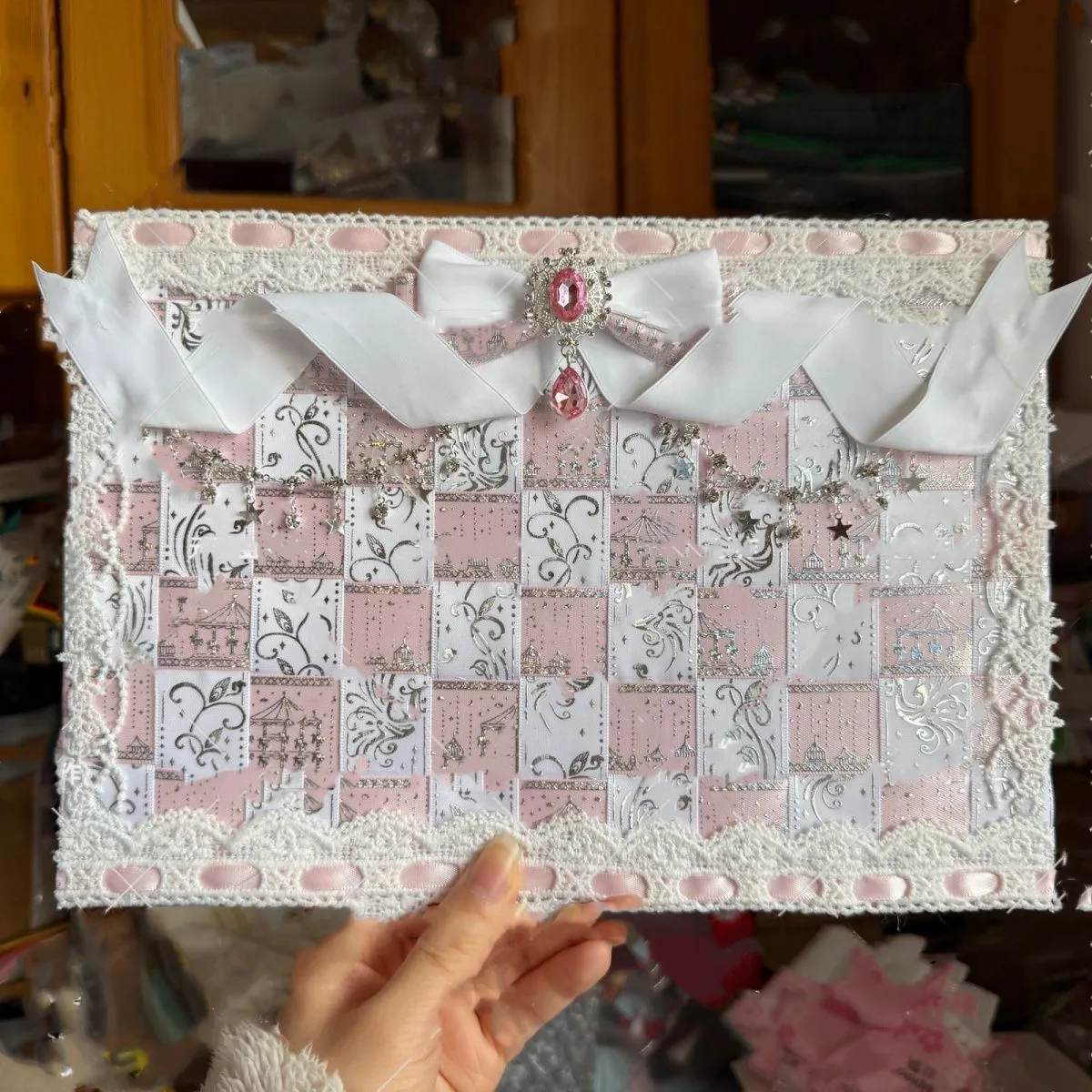 

Ita bag Insert Board Accessories, ribbon Bow Lace Backplate,Lolita Badge Display Insert Board Decoration Merch,