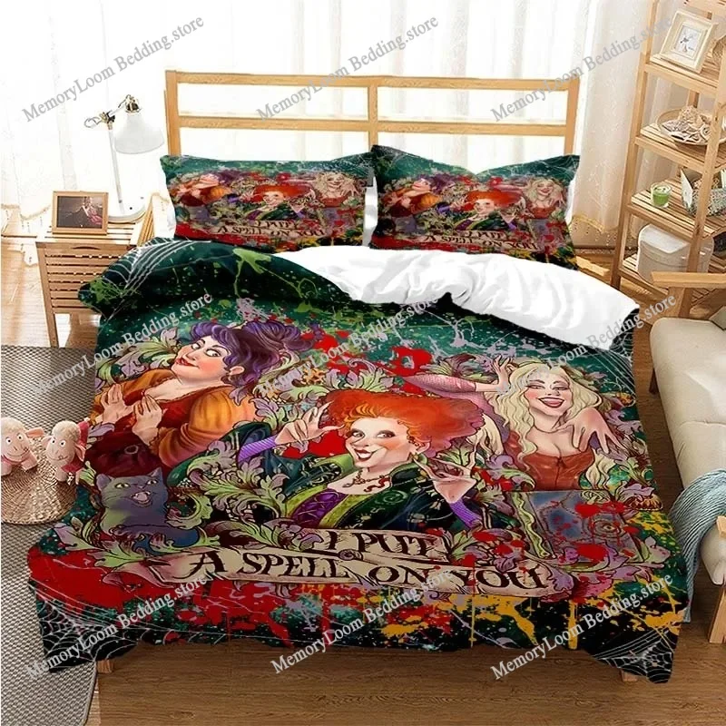 Hocus - Pocus Bedding Set Boys Girls Twin Queen Size Duvet Cover Pillowcase Bed Kids Adult Fashion Home Textileextile