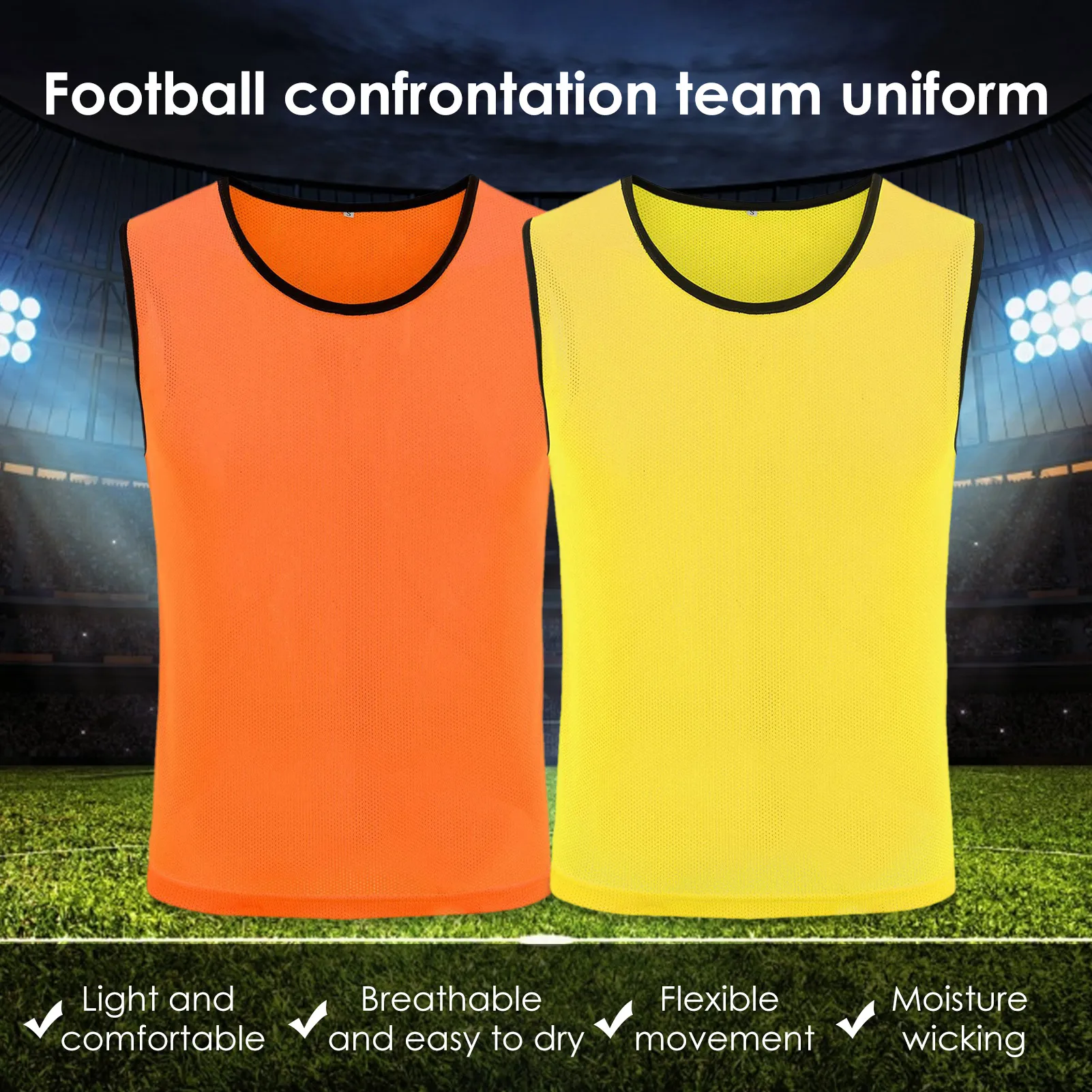 Breathable Football Training Vest For Childern Lightweight Eye-Catching Training Vest For Children Group Sports Training