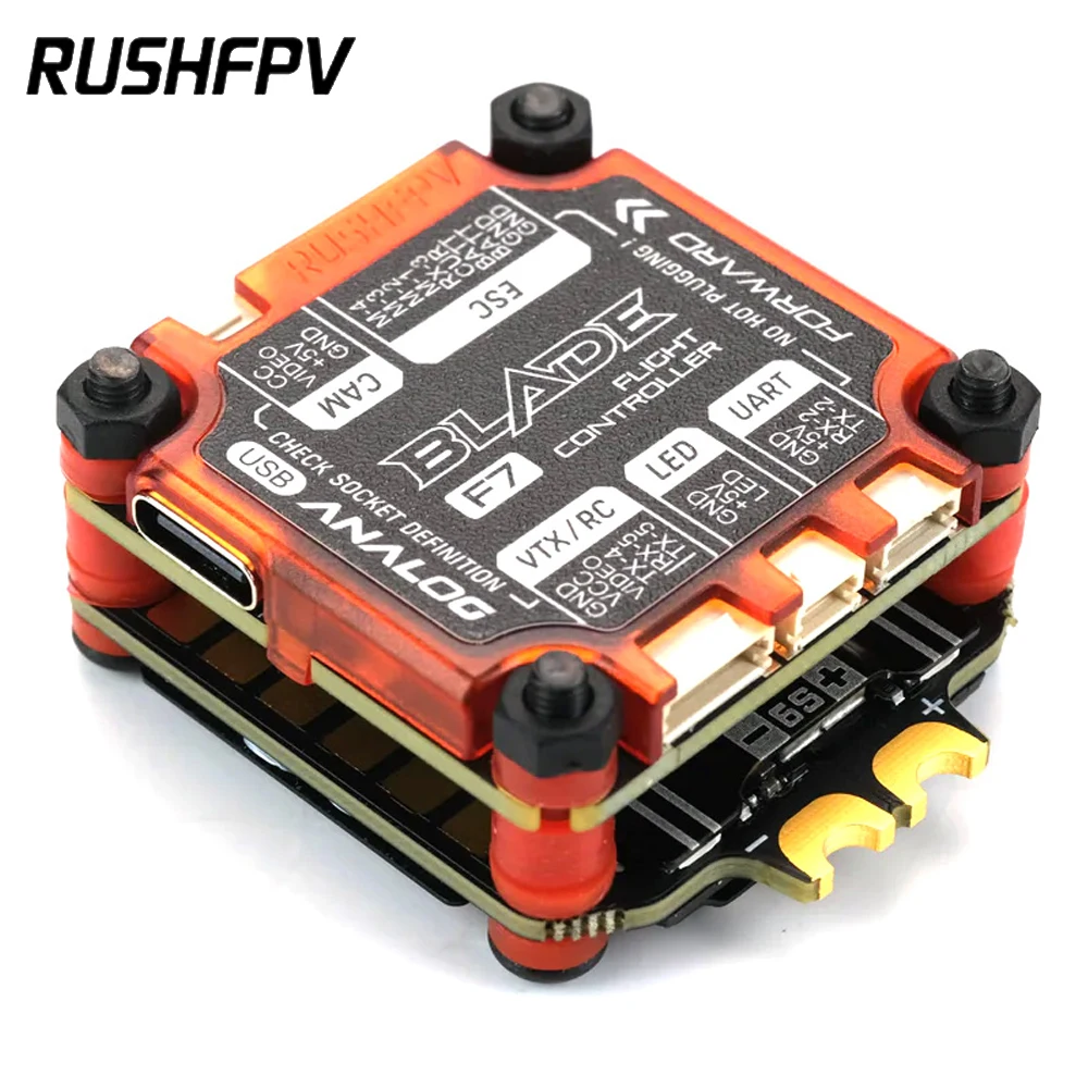 

RUSHFPV RUSH BLADE V2 Stack F722 Analog Digital Flight Controller Extreme 60A 128K BLHELI32 4in1 ESC For FPV Racing Drone Diy