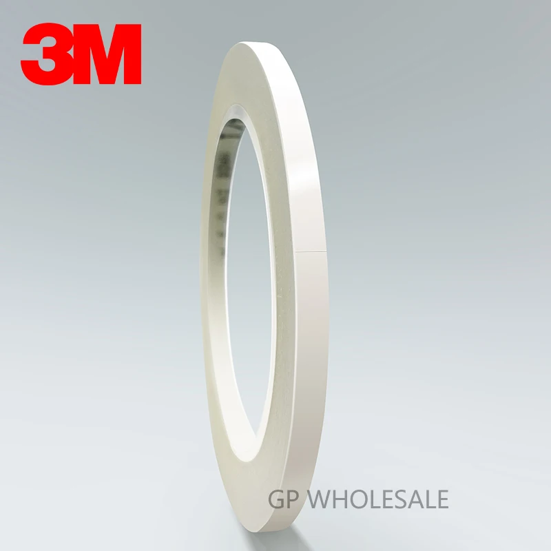 3mm wide, 3M 471 Vinyl Tape Single Adhesive for Floor Marking, Paint masking, Motorcycle Car Decoration DIY, Matt White 33Meters