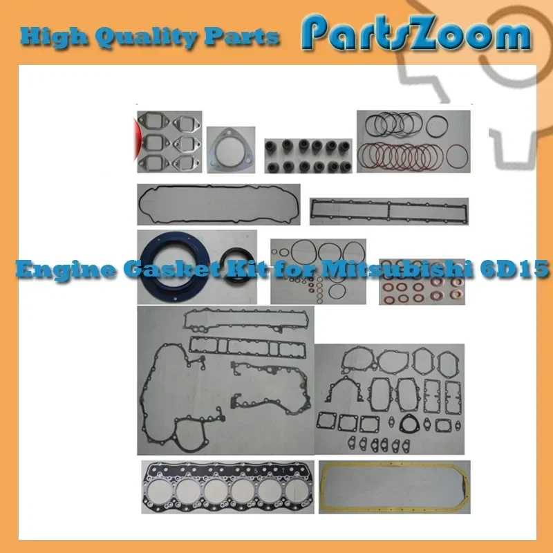 Engine Gasket Kit for Mitsubishi 6D15 6D15T 6919cc Diesel Excavator Crane Truck