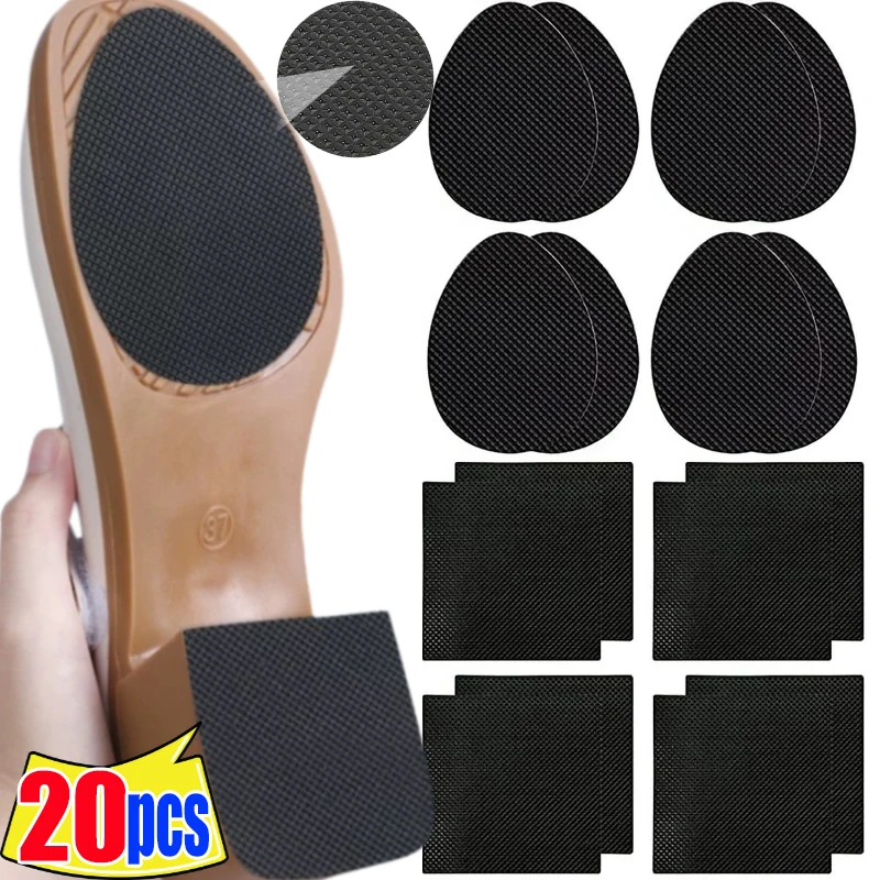 1/10pairs Black No-adhesive High Heel Sticker Women Rubber Pads Cushion Oxford Anti-Slip Heel Sole Protectors Shoe Accessories