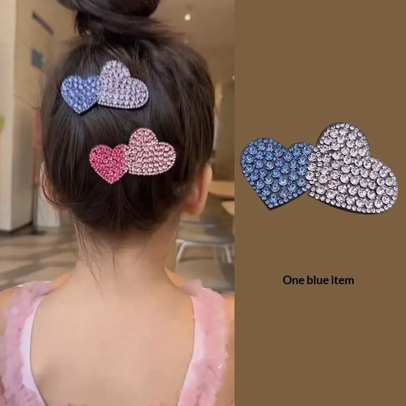 1 Stück Neue, bezaubernde Prinzessinnen-Haarspangen mit doppeltem Herz für Mädchen, Kinder-Haarschmuck, Haarklammern, BB-Haarspangen, Haaraccessoires – Detail 4