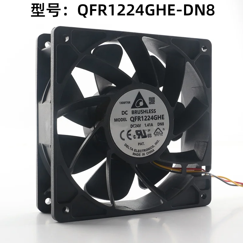 Cooling Fan Delta DC 24V 1.41A 12038 12CM 120x120x38MM Inverter Large air Volume Speed Regulation QFR1224GHE-DN8