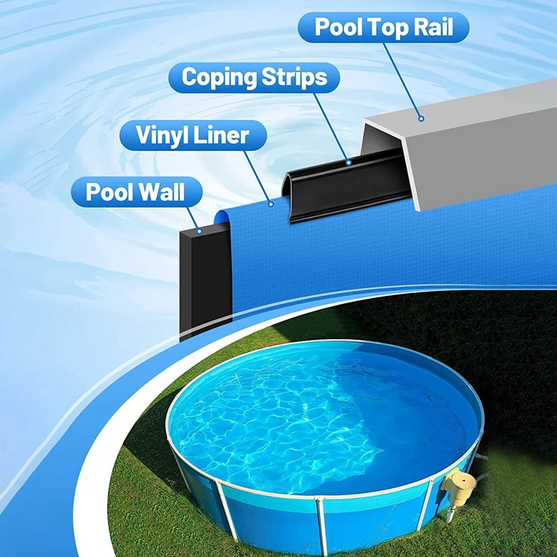 45Pcs Coping Strips For Pool Liners,Swimming Pools Liner Clip Spare Parts Patch For 27Ft Round Or 18 X 33Ft Oval Pool