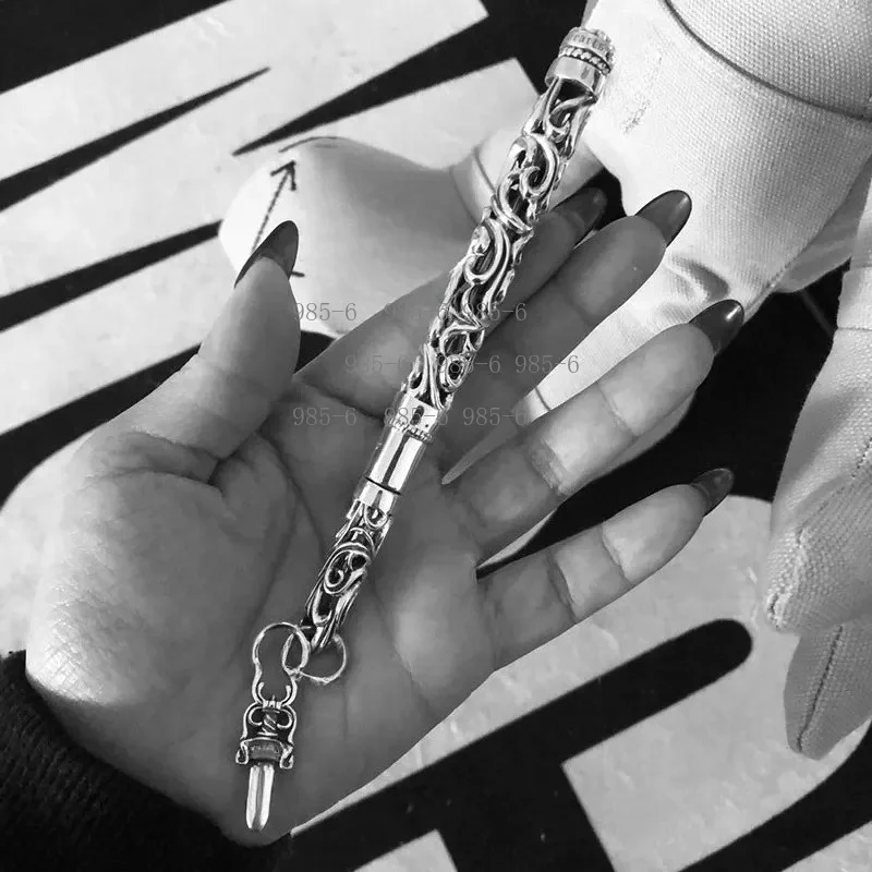 Hollow engraved vintage metal ballpoint pen, high-end business design, unisex and ideal men's gift