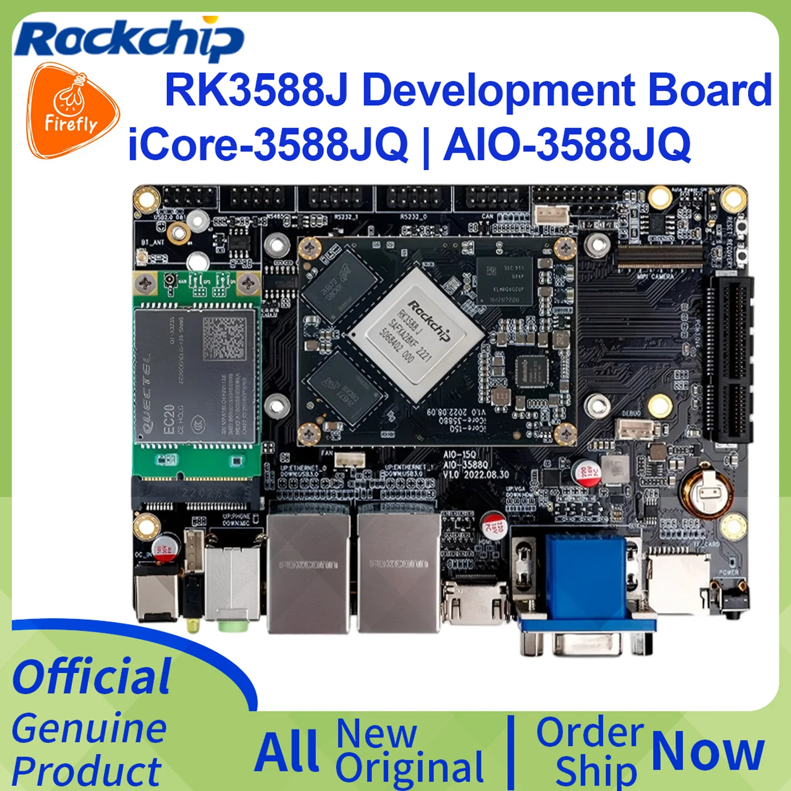 Firefly AIO-3588JQ ARM AI Industrial Motherboard RockChip RK3588J SOC 3588J SOM