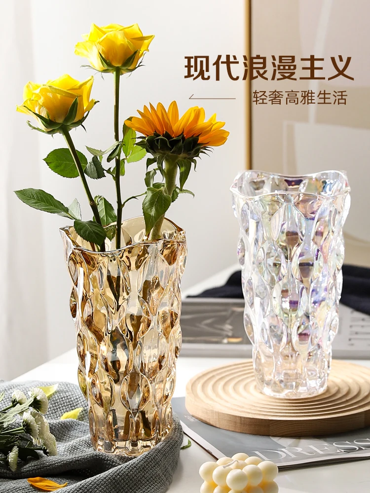 Glass Vase Decoration Living Room Decoration Vase Insertion Light Luxury Hydroponic Vase Advanced Feeling Ins Style