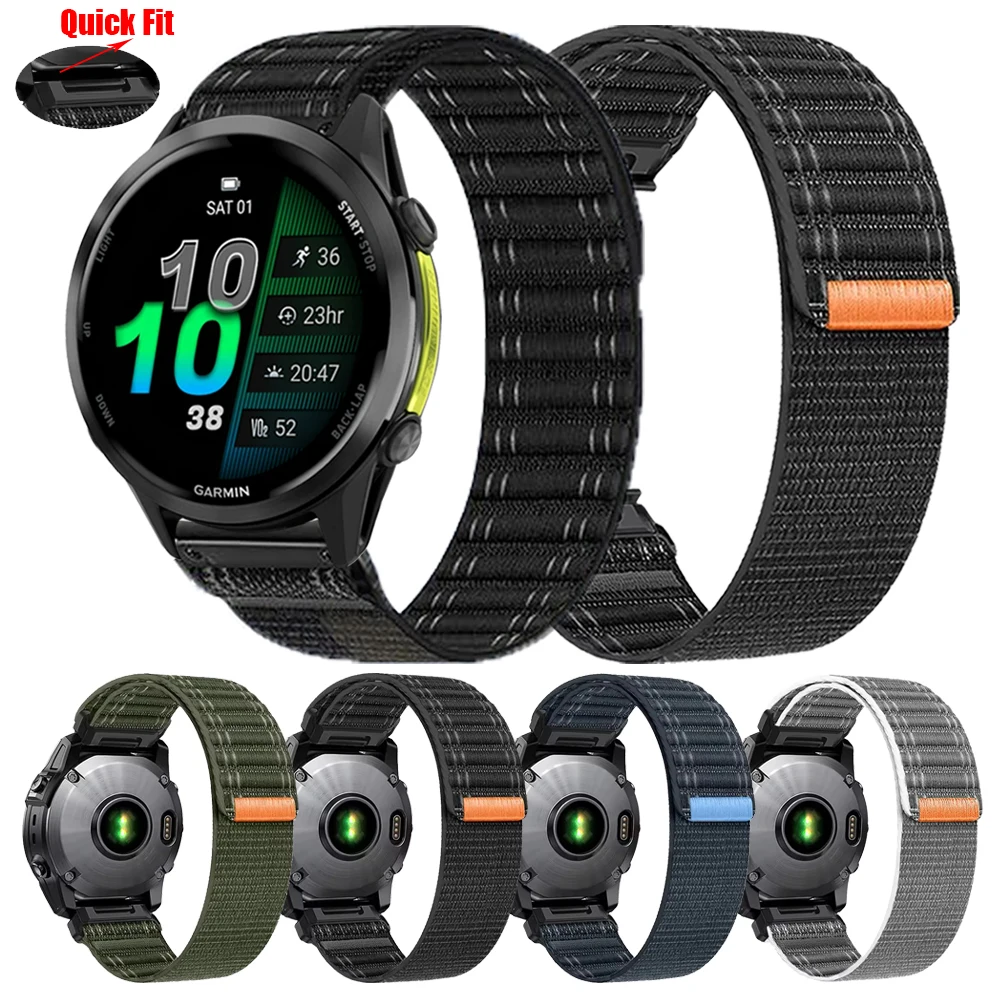 QuickFit 26 مللي متر 22 مللي متر النايلون حلقة حزام ل Garmin TACTIX 7/Epix Pro Gen2 47 مللي متر 51 مللي متر/INSTINCT 3 E سوار Fenix E 8X 7 7X 6 6X العصابات
