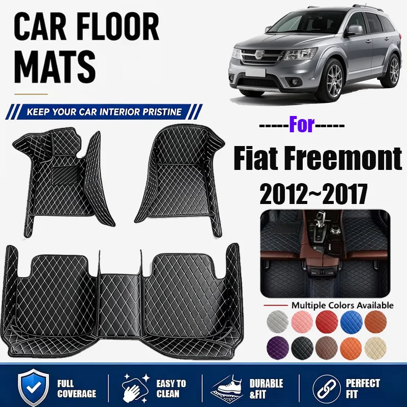 For Fiat Freemont 2012~2017, simple and luxurious imitation PU leather car mats, durable, stain resistant, easy to clean,