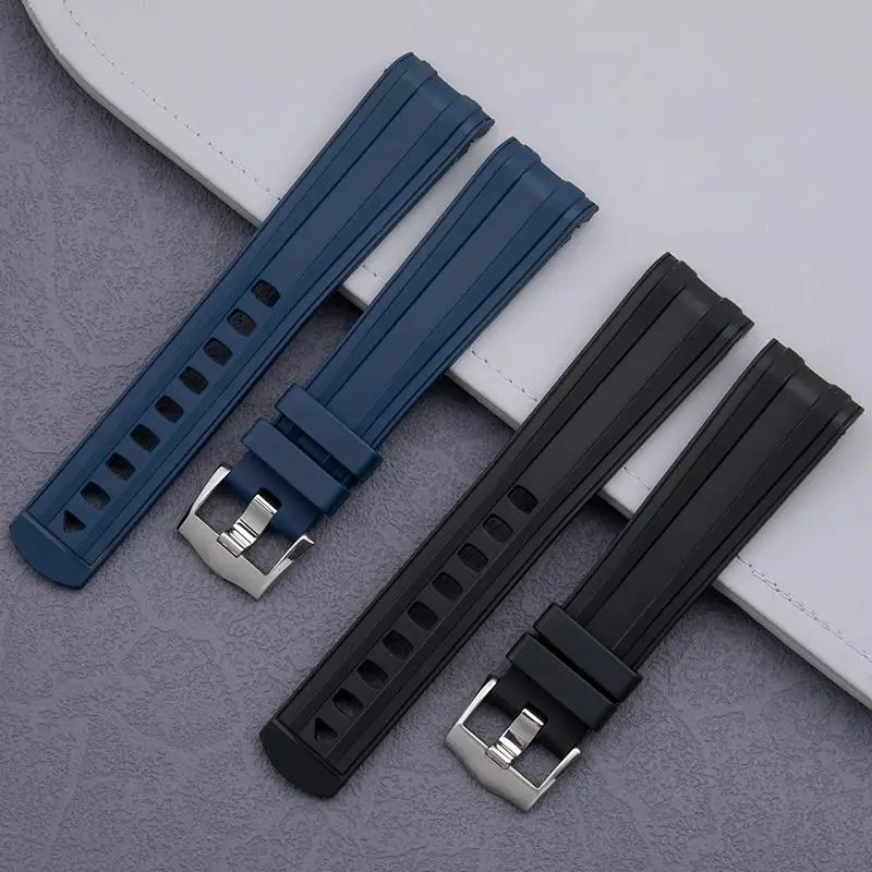 

BEFIA 21mm Soft Fluorine FKM Rubber Watchband Wristband Accessories For Omega Strap Fit For Seamaster DIVER 300M 212 Series