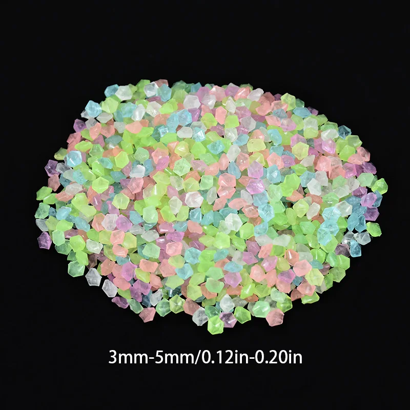 1000pcs Garden Decoration Outdoor Luminous Stones Glow In The Dark Fish Tank Aquarium Decoration Rocks Yard Garden Glow Gravel