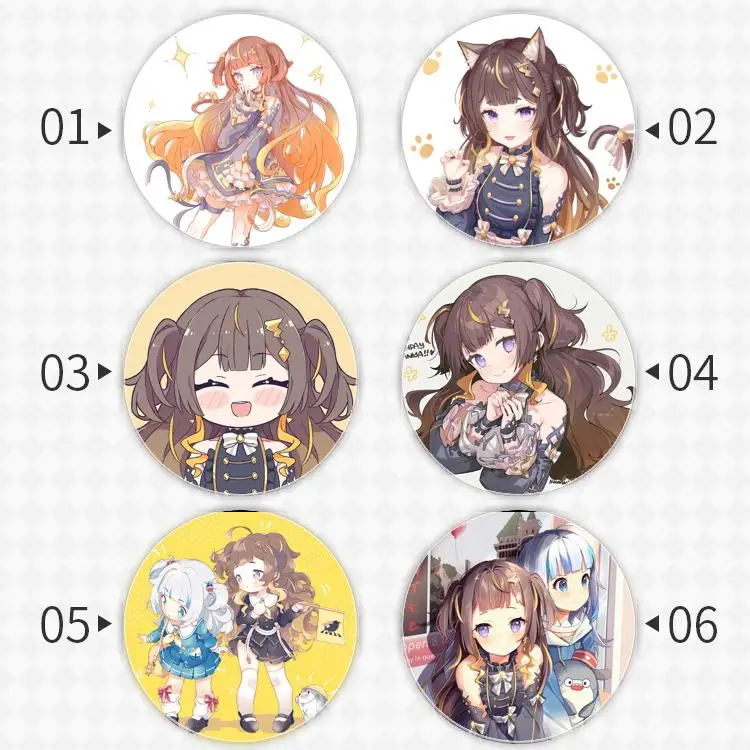 Anya Melfissa Ch Badge Brooch Vtuber Virtual YouTuber anchor Peripherals Pin 58mm Children's gift Peripheral Trinket Chest tag