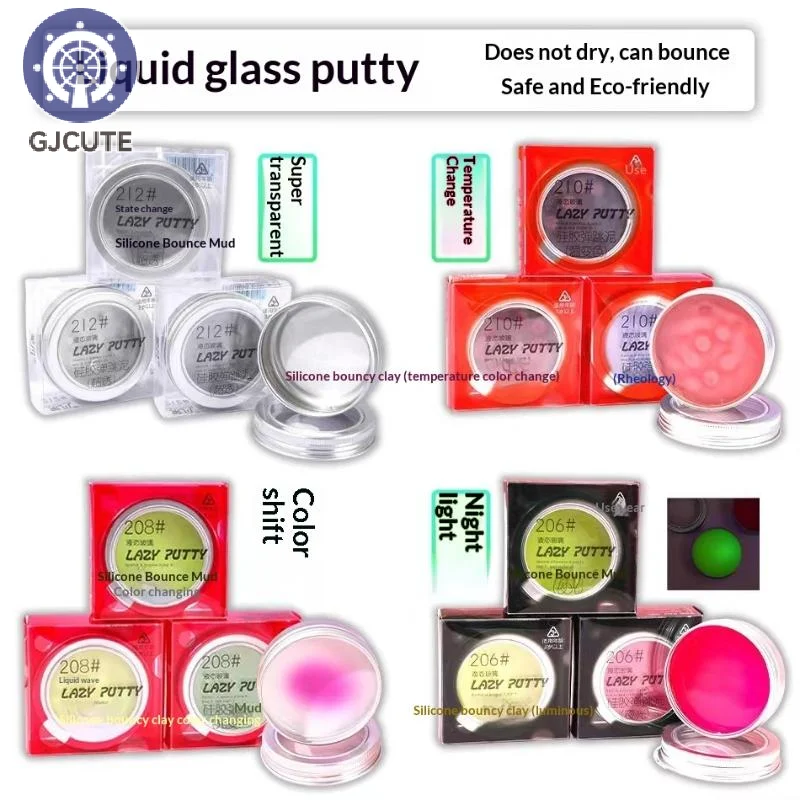 Smart Thinking Crystal Clear Lab Putty Glass Putty Stress Reliever Fidget Toy for Home Office School Study Aid