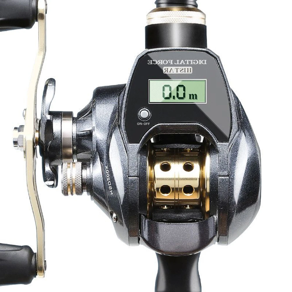 Electronic Display Digital Fishing Reel Water Depth Measurement High Speed Low Profile Line Counter Baitcasting Reel Fish Tools