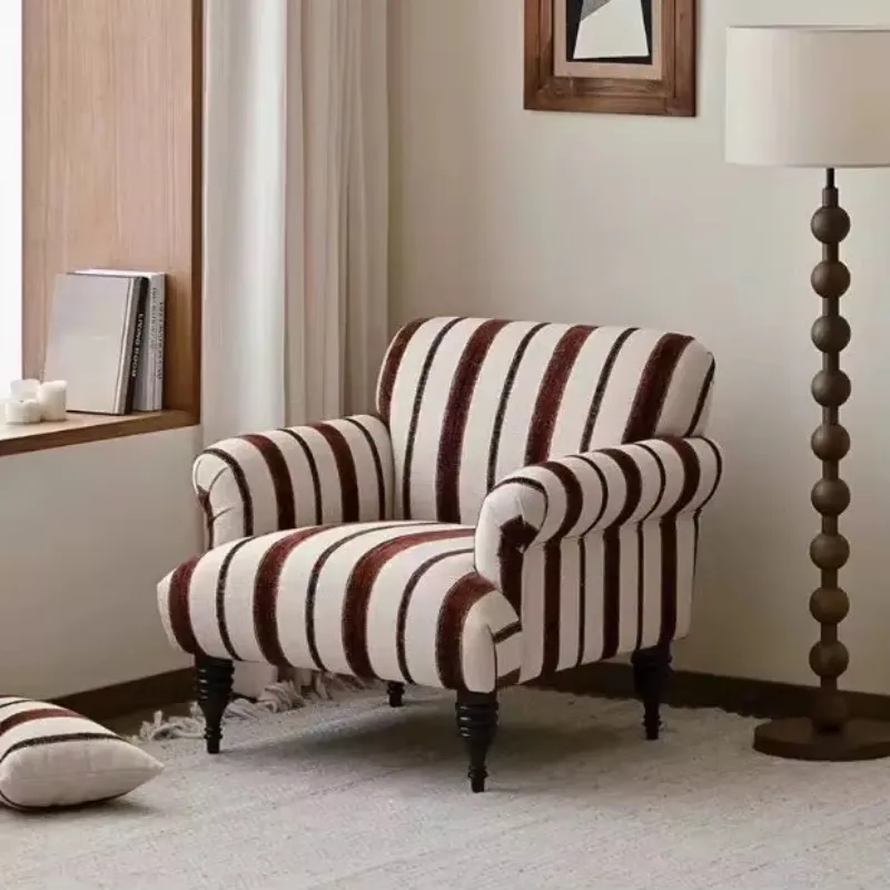 French retro, single sofa chair, medieval style living room bedroom, family bed and breakfast  chair