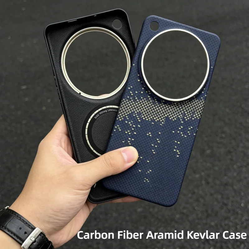 Premium Rael Carbon Fiber Kevlar Phone Case For OPPO Find X9 Ultra for Magsafe Charge Alloy Lens Raised Shockproof Protect Cover