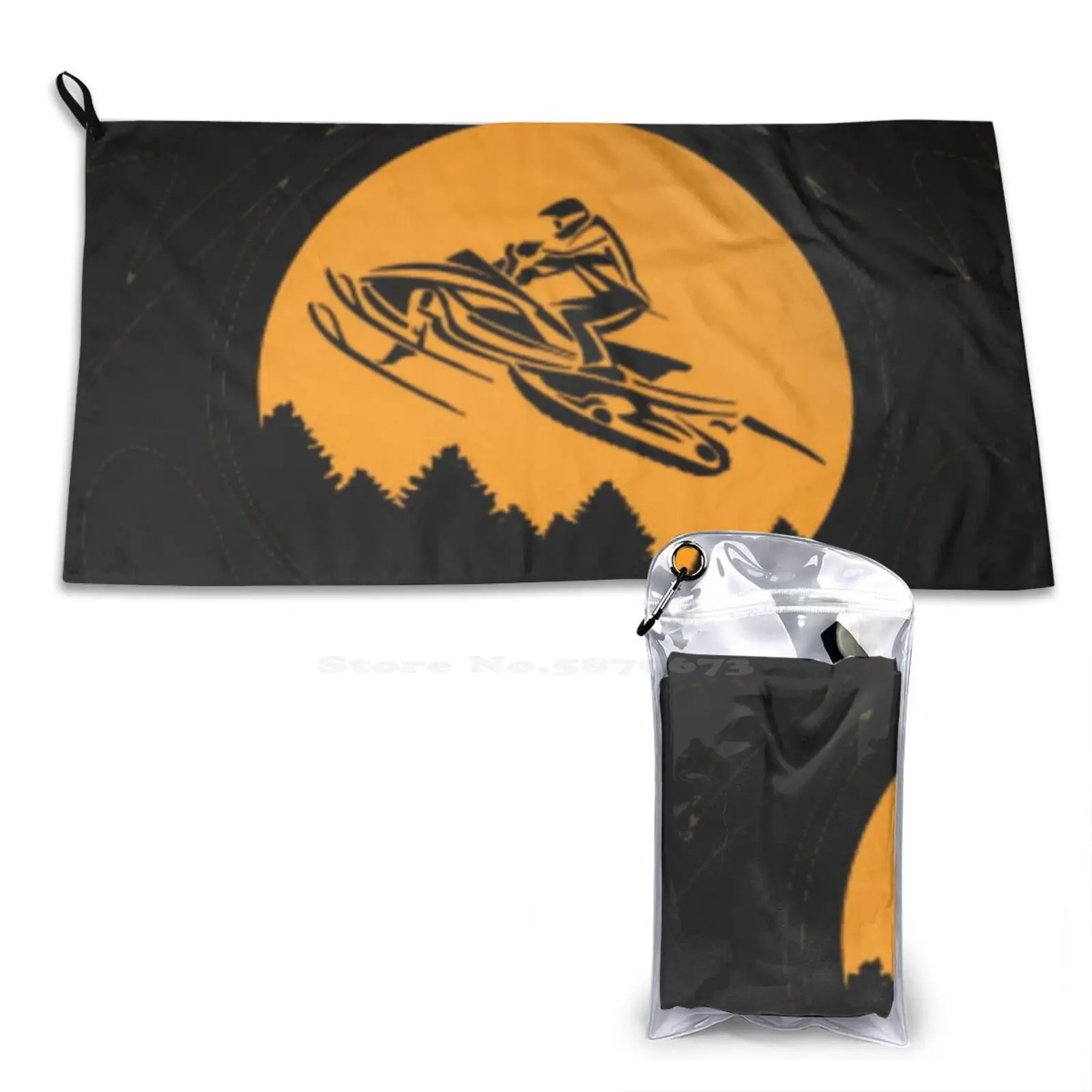 Snowmobile Gym Outdoor Sports Fitness Towel Bath Washcloth Winter Funny Vintage Snowboarding Sled Snowmobiling Doo Snowmobiles