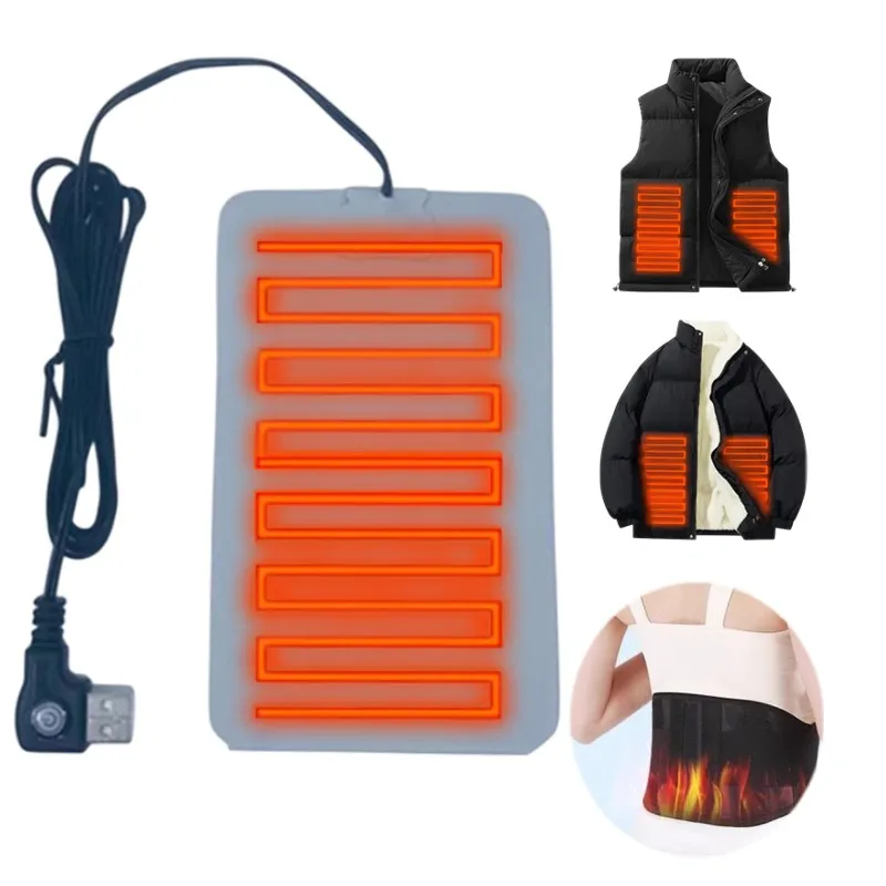 Waterproof 3 Adjustable Temperatures Silicone Heat Mat USB Heating Pad Mat Electric Heaters Thermal Pad Fast-Heating Body Warmer