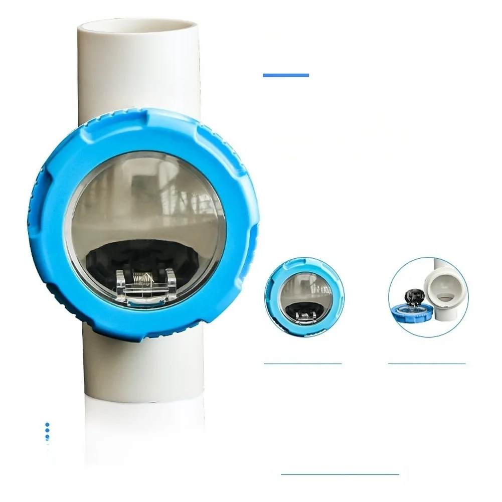 2 Inch PVC Pool Check Valve With Transparent Lid For Water Flow Control Backflow Prevention Swimming Pool Equipment Parts