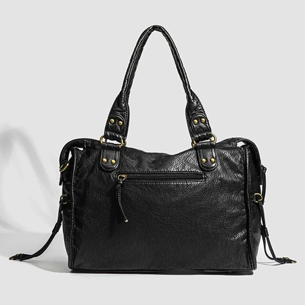 

Women Leather Retro Shoulder Bag with Pockets Utility Handbags Shoulder Handbag Shopper Bag for Work Travel