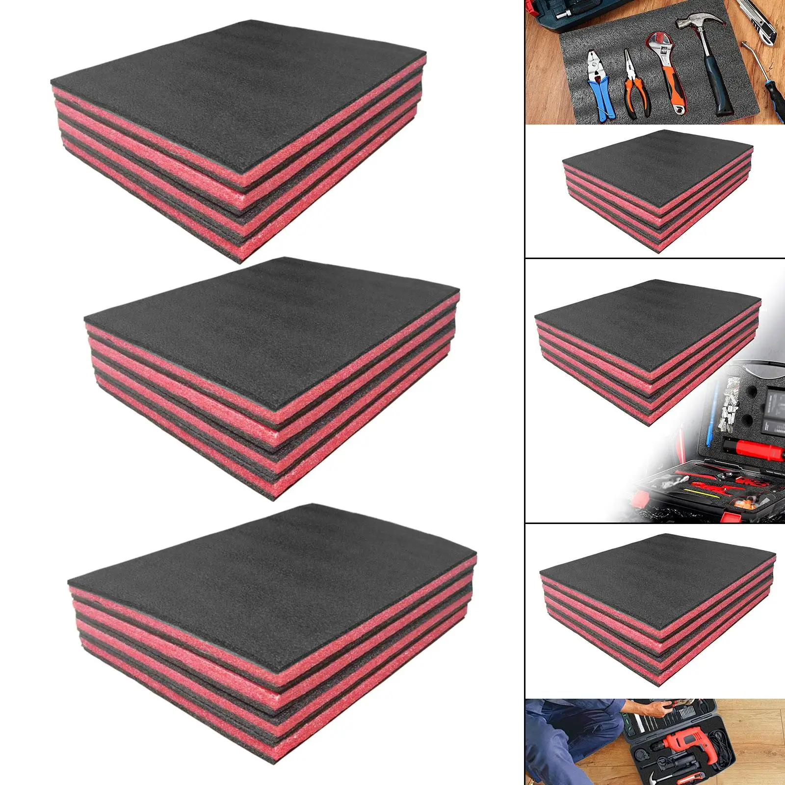 4x أداة صندوق رغوة إدراج للصدمات حماية أداة رغوة ورقة ل منضدية المنمنمات أداة صندوق DIY بها بنفسك الحرف مجلس كاميرا